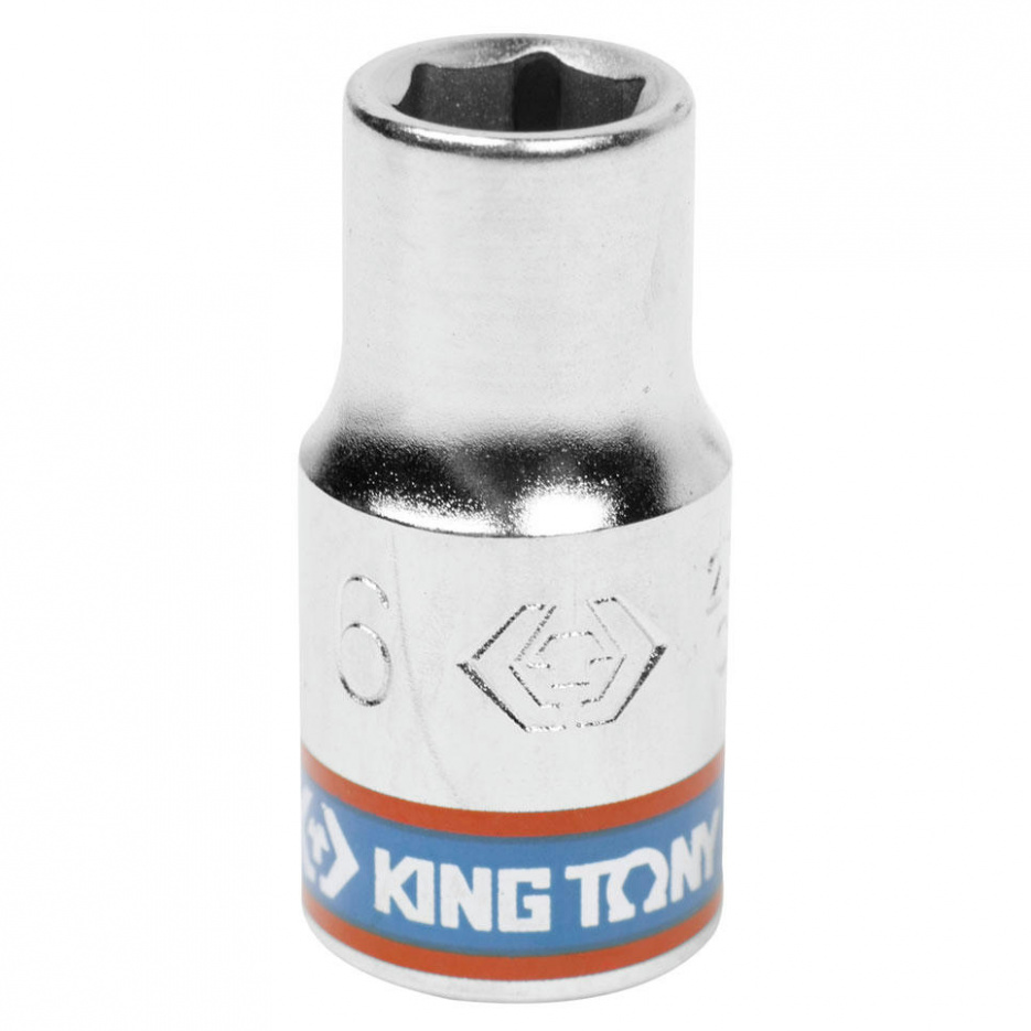 Головка торцевая стандартная шестигранная 1/4", 6 мм KING TONY 233506M